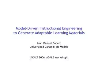 Model-Driven Instructional Engineering to Generate Adaptable Learning Materials