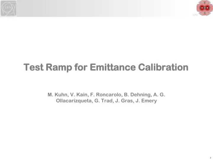 test ramp for emittance calibration