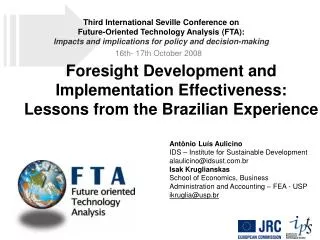 Foresight Development and Implementation Effectiveness: Lessons from the Brazilian Experience