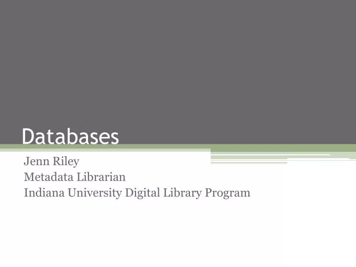 databases