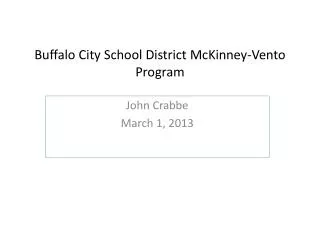 Buffalo City School District McKinney-Vento Program