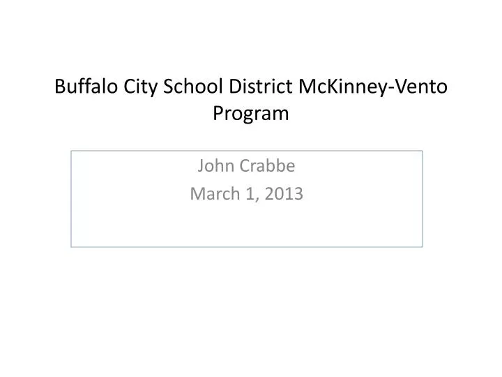 buffalo city school district mckinney vento program