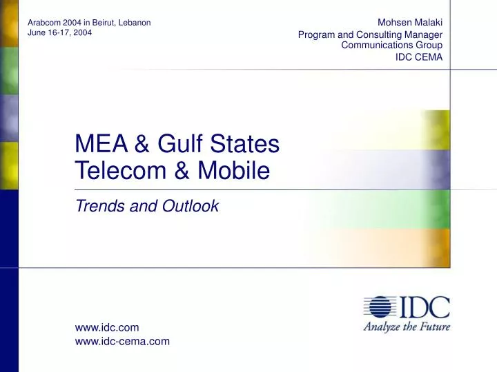 mohsen malaki program and consulting manager communications group idc cema
