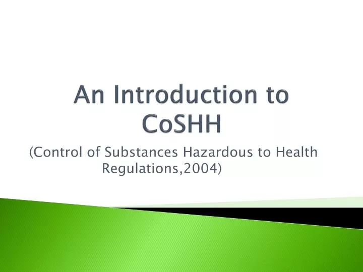 an introduction to coshh