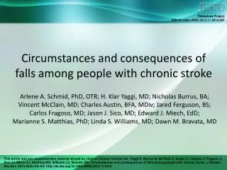 Circumstances and consequences of falls among people with chronic stroke