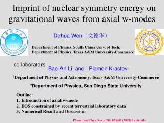 Imprint of nuclear symmetry energy on gravitational waves from axial w-modes