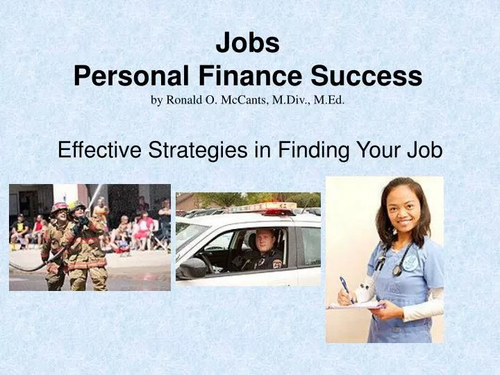 jobs personal finance success by ronald o mccants m div m ed