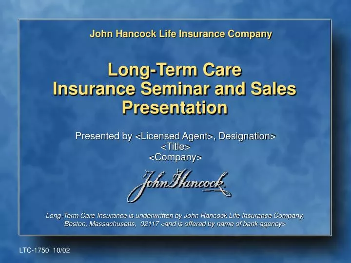 long term care insurance seminar and sales presentation
