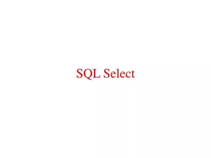 sql select