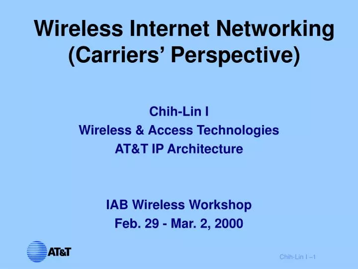 wireless internet networking carriers perspective