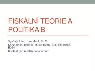 fisk ln teorie a politika b