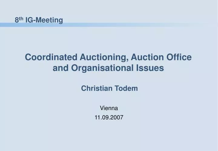 coordinated auctioning auction office and organisational issues christian todem