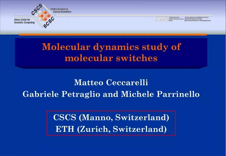 molecular dynamics study of molecular switches