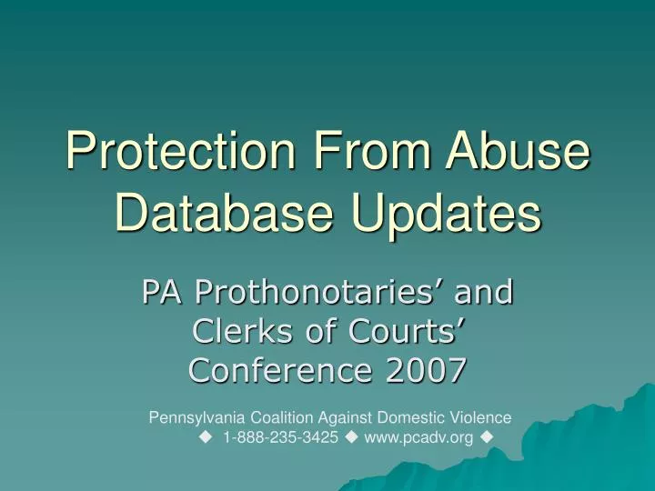 protection from abuse database updates