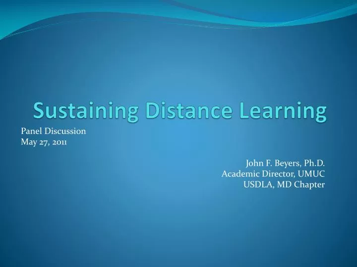 sustaining distance learning