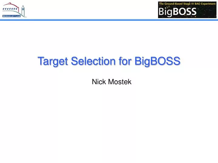 target selection for bigboss
