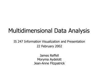 Multidimensional Data Analysis