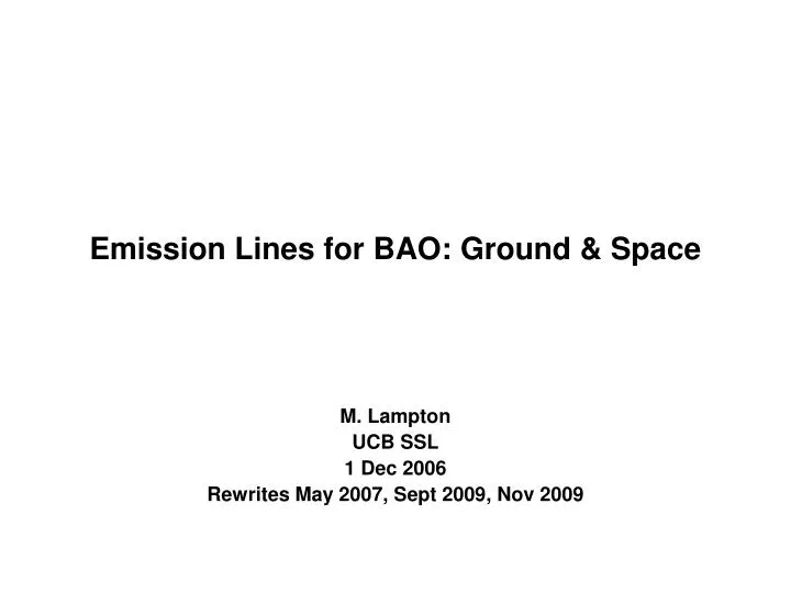 emission lines for bao ground space