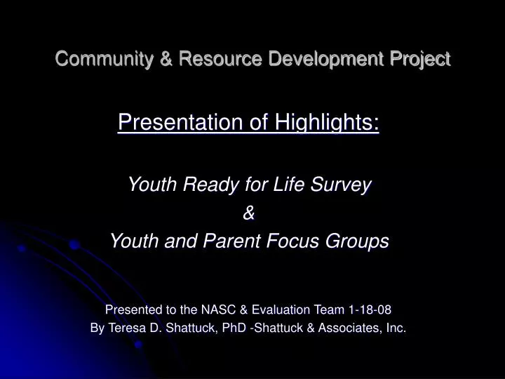 community resource development project