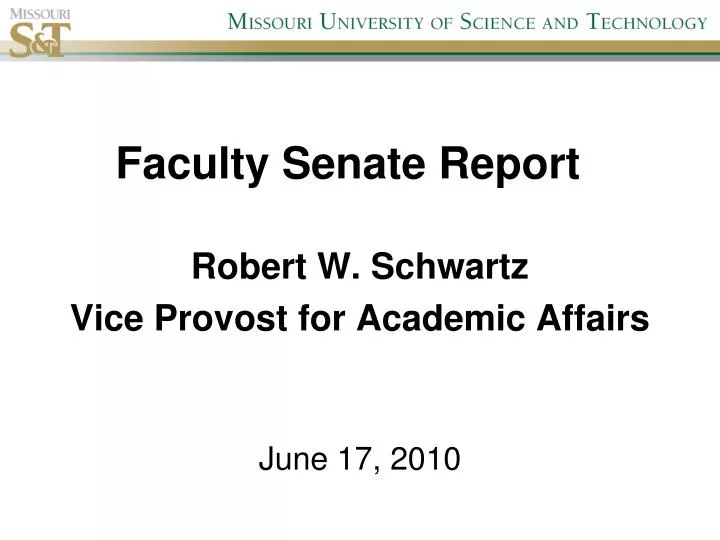 faculty senate report