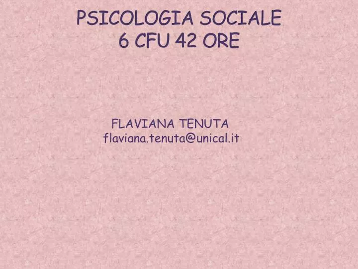psicologia sociale 6 cfu 42 ore