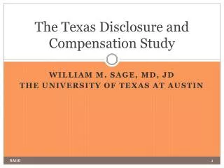 The Texas Disclosure and Compensation Study