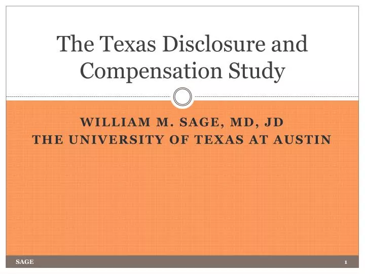 the texas disclosure and compensation study