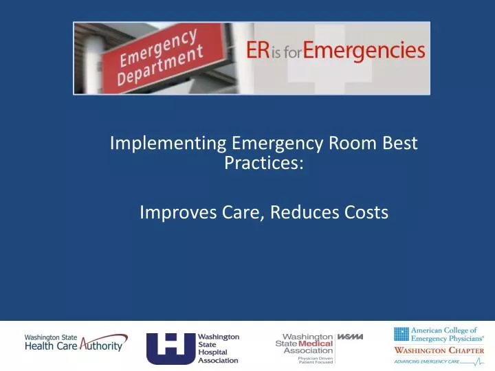 implementing emergency room best practices improves care reduces costs