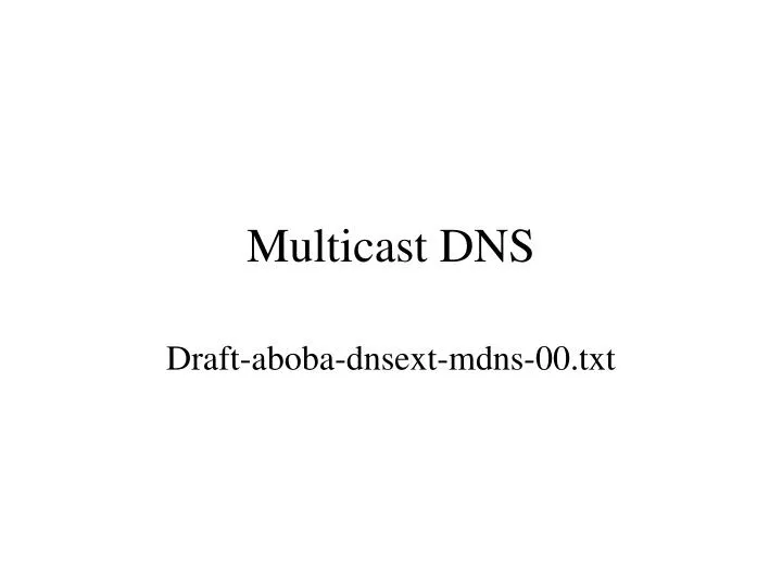 multicast dns
