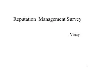 Reputation Management Survey