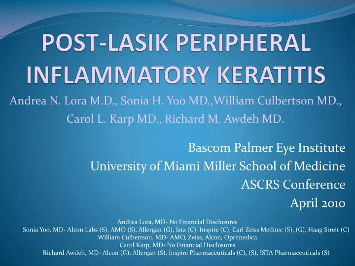 post lasik peripheral inflammatory keratitis