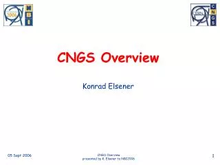 CNGS Overview Konrad Elsener
