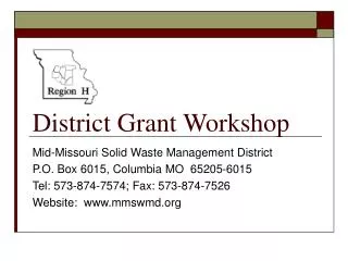 District Grant Workshop