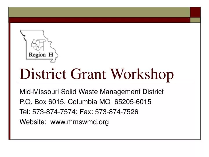 district grant workshop