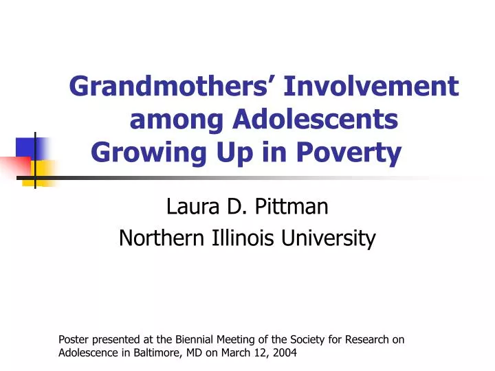 grandmothers involvement among adolescents growing up in poverty