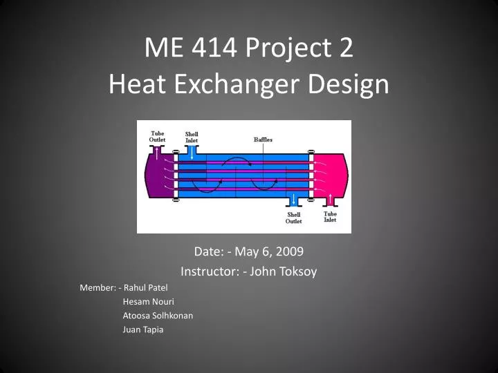 me 414 project 2 heat exchanger design