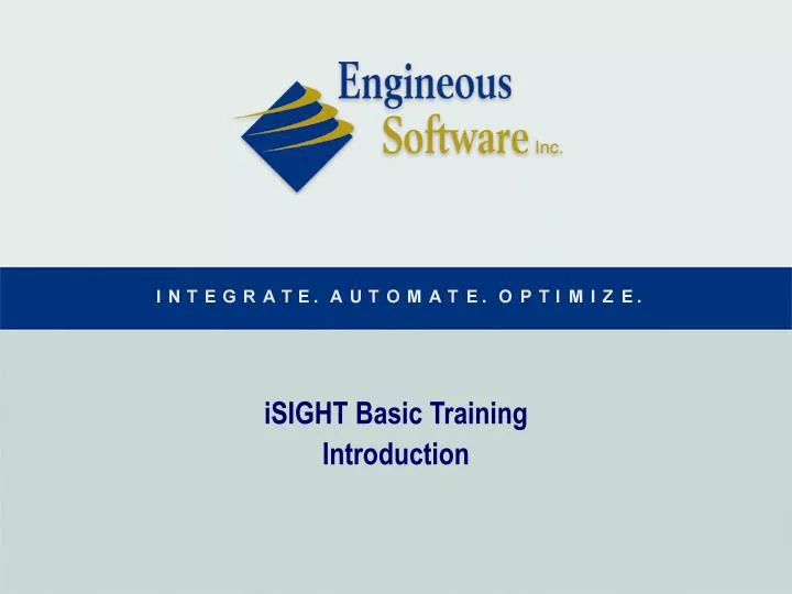 isight basic training introduction