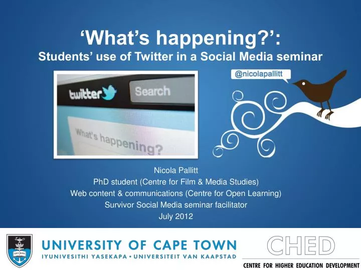 what s happening students use of twitter in a social media seminar