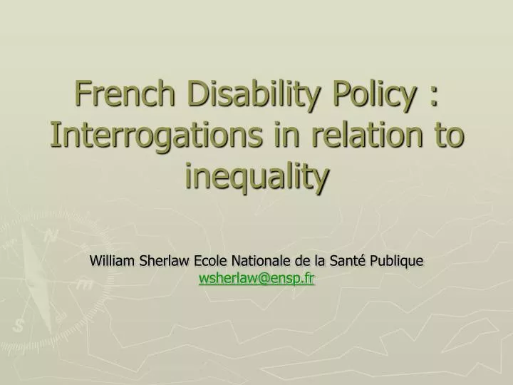 french disability policy interrogations in relation to inequality
