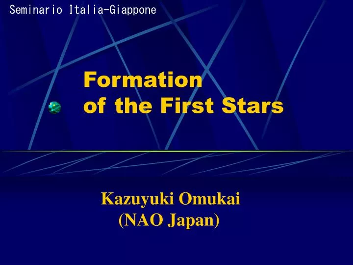 formation of the first stars