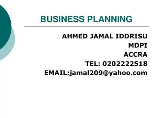 BUSINESS PLANNING