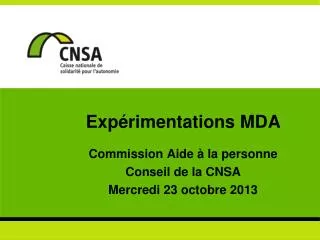 exp rimentations mda