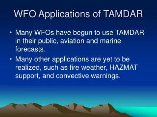 WFO Applications of TAMDAR