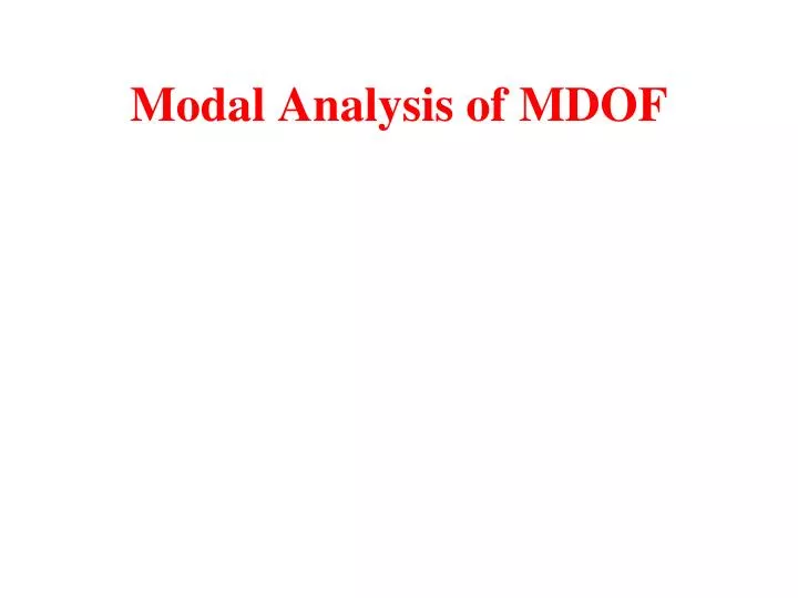 modal analysis of mdof