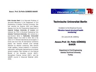 Technische Universitat Berlin Invitation to the Erasmus Course