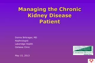 Managing the Chronic Kidney Disease Patient
