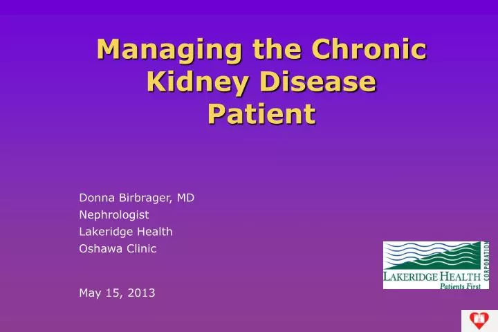 managing the chronic kidney disease patient