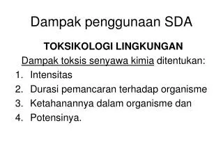 dampak penggunaan sda