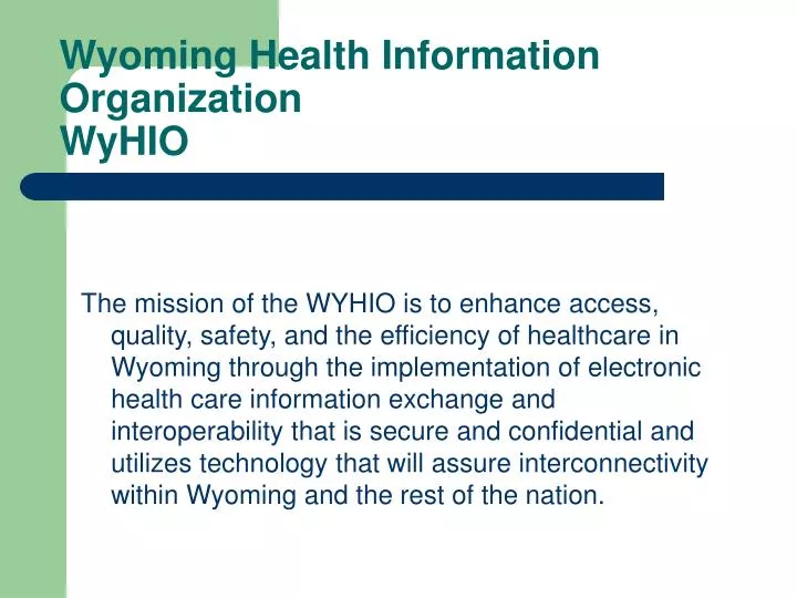 wyoming health information organization wyhio
