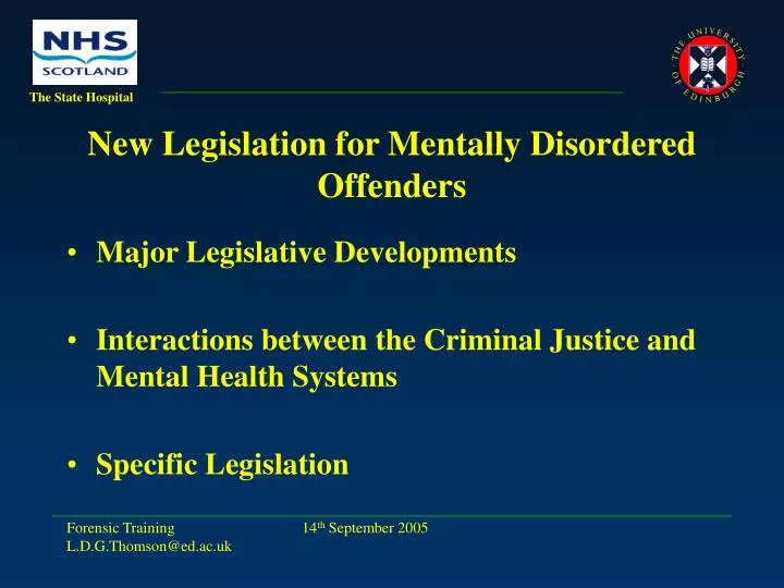new legislation for mentally disordered offenders
